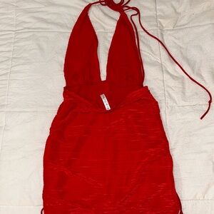 red mini dress